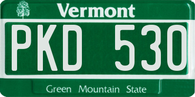 VT license plate PKD530