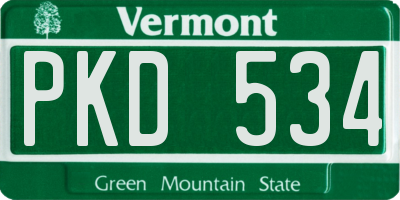 VT license plate PKD534