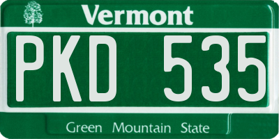 VT license plate PKD535