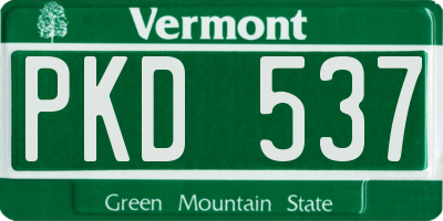VT license plate PKD537