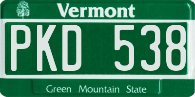 VT license plate PKD538