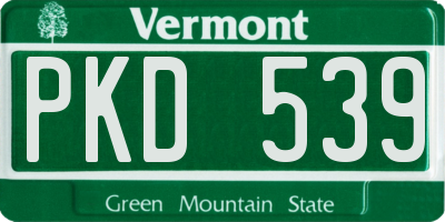 VT license plate PKD539
