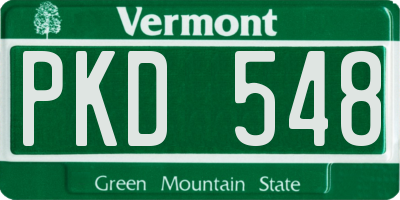VT license plate PKD548