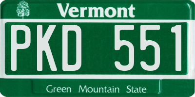 VT license plate PKD551