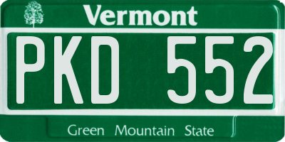 VT license plate PKD552