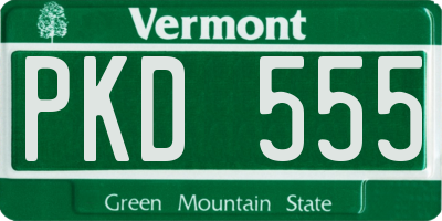 VT license plate PKD555