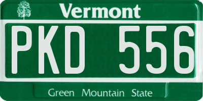 VT license plate PKD556