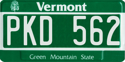VT license plate PKD562