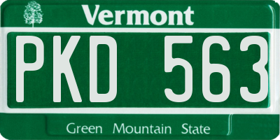 VT license plate PKD563