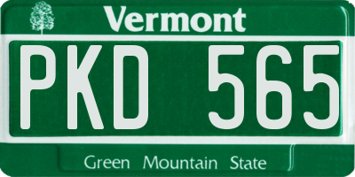 VT license plate PKD565