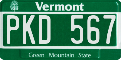 VT license plate PKD567