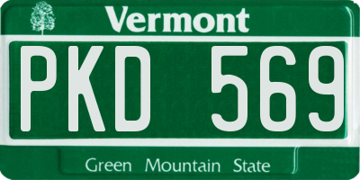 VT license plate PKD569