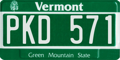 VT license plate PKD571