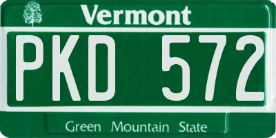 VT license plate PKD572