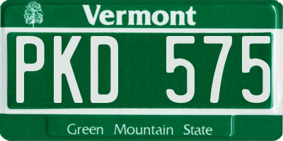 VT license plate PKD575