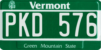 VT license plate PKD576