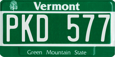 VT license plate PKD577