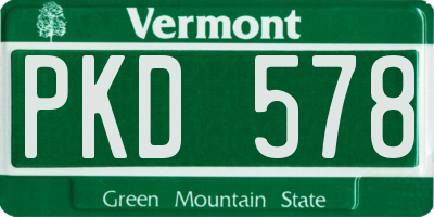 VT license plate PKD578