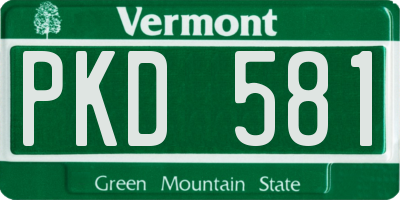 VT license plate PKD581