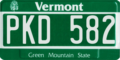 VT license plate PKD582