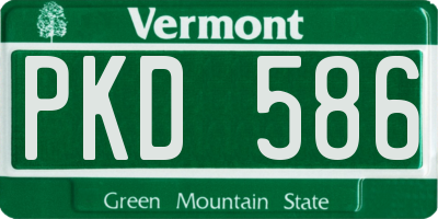 VT license plate PKD586
