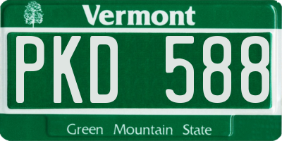 VT license plate PKD588