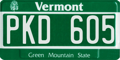 VT license plate PKD605