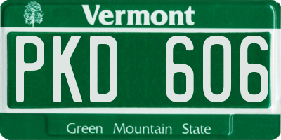 VT license plate PKD606