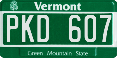 VT license plate PKD607