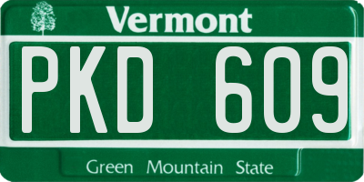 VT license plate PKD609