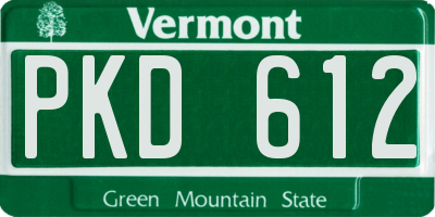 VT license plate PKD612