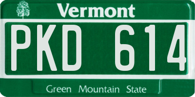 VT license plate PKD614