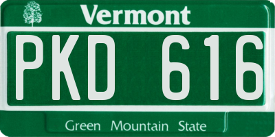 VT license plate PKD616