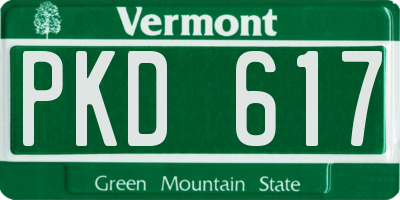 VT license plate PKD617
