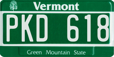 VT license plate PKD618