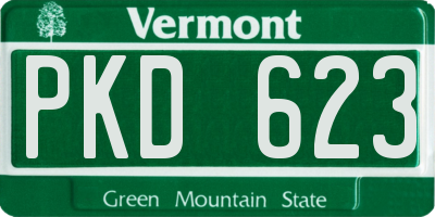 VT license plate PKD623