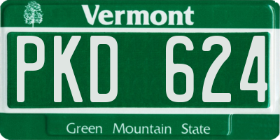 VT license plate PKD624