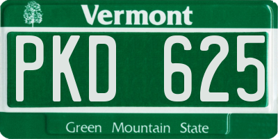 VT license plate PKD625