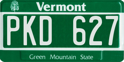 VT license plate PKD627