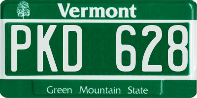 VT license plate PKD628