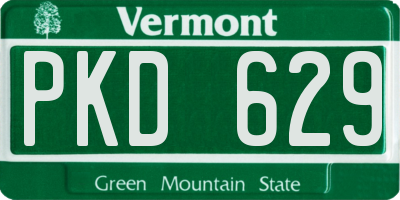 VT license plate PKD629