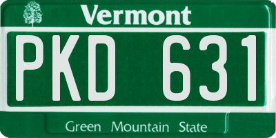 VT license plate PKD631