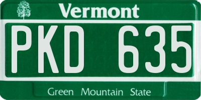 VT license plate PKD635