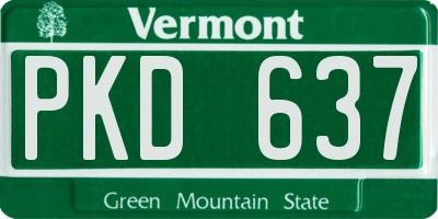 VT license plate PKD637