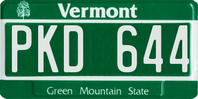 VT license plate PKD644