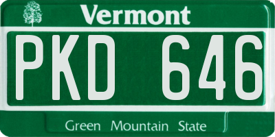 VT license plate PKD646