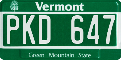 VT license plate PKD647