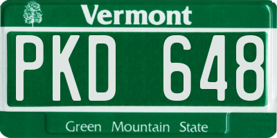 VT license plate PKD648