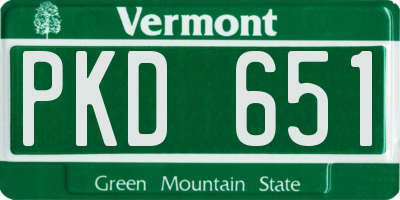 VT license plate PKD651