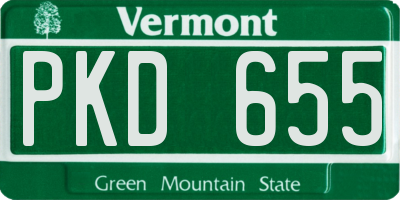 VT license plate PKD655